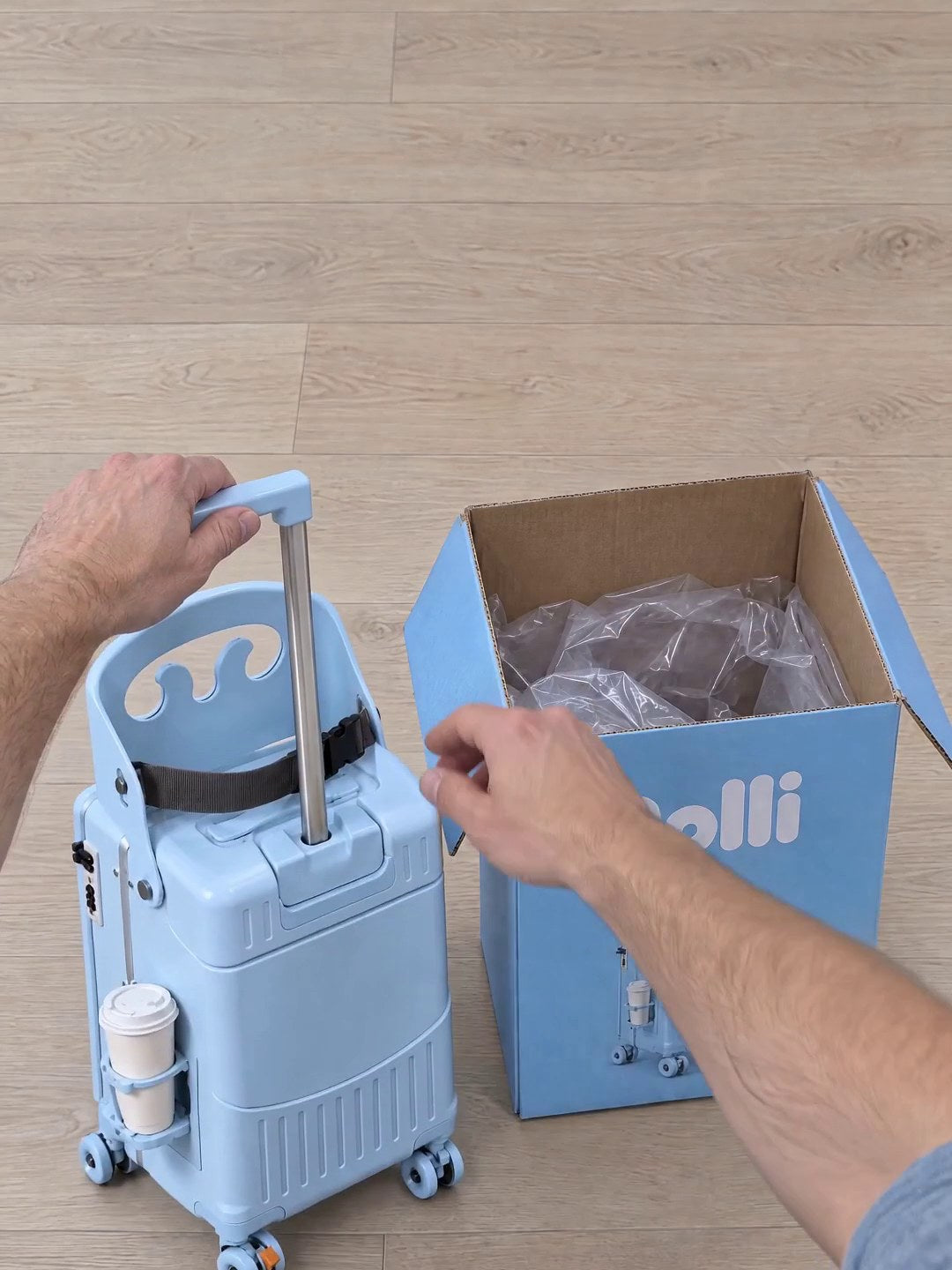 The Rolli next to its open box